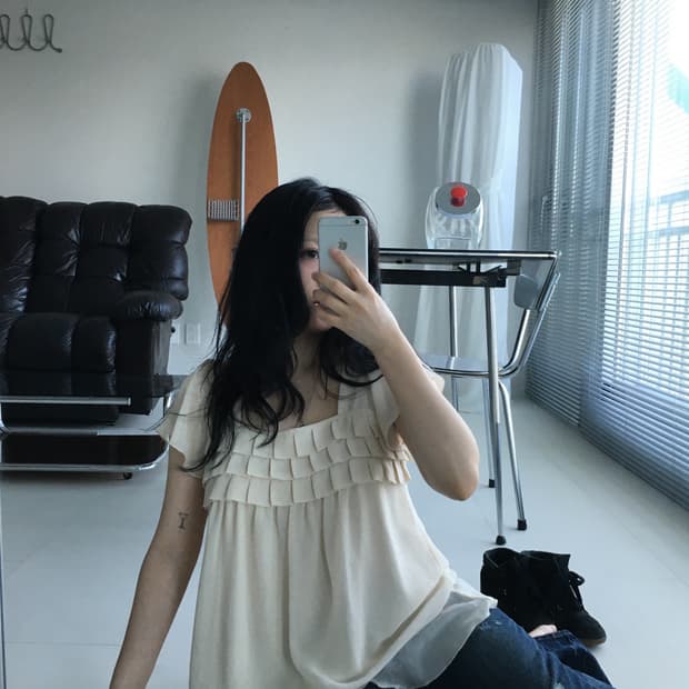 square neck ruffle blouse