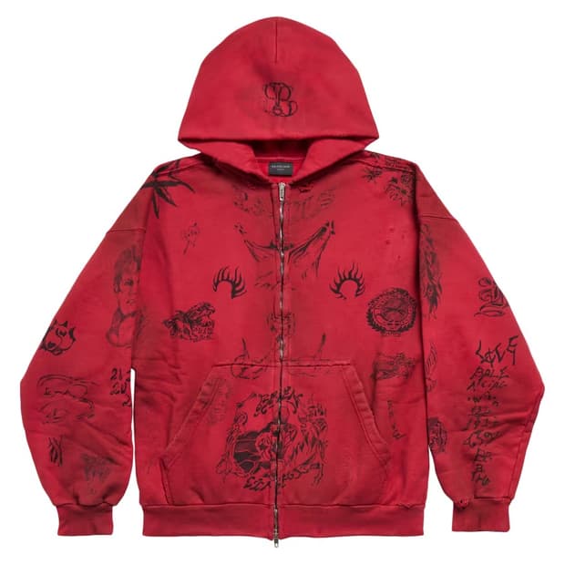 발렌시아가 타투 후드집업