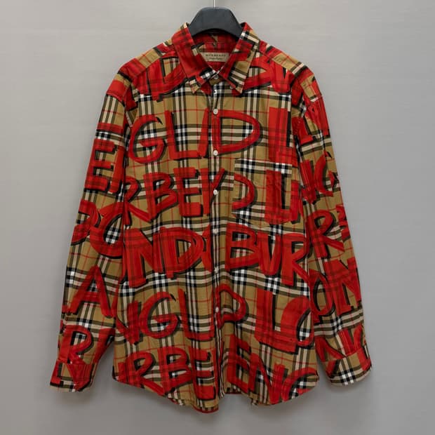 버버리 레드 체크 그래피티 셔츠 ( 110 )
