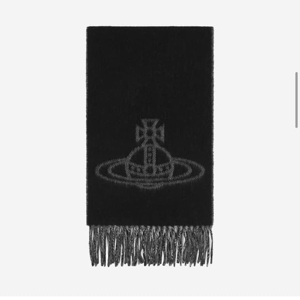 비비안웨스트우드 더블 로고 스카프 블랙