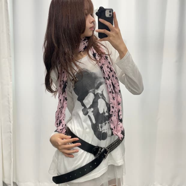 🎸화이트 스컬 프린팅 롱슬리브🎸