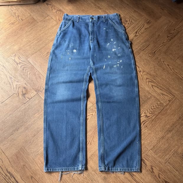 [34]칼하트 USA 빈티지 페인팅 싱글니 카펜터 워크 데님 팬츠