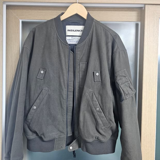 인사일런스 워시드 몰스킨 ma-1 khaki gray M사이즈