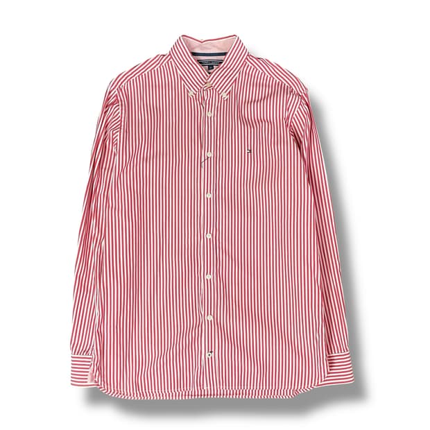 타미힐피거 레드스트라이프 옥스퍼드 코튼 셔츠 M