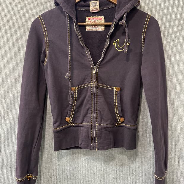 True Religion 네이비 집업 후디