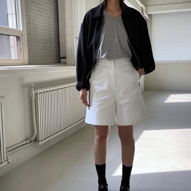 마스큘린 비스코스 블루종 자켓 블랙