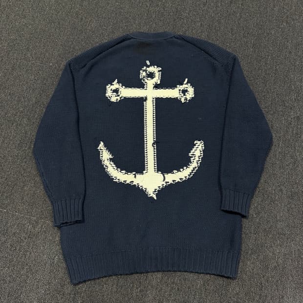 N21 앵커 모티프 니트 가디건 