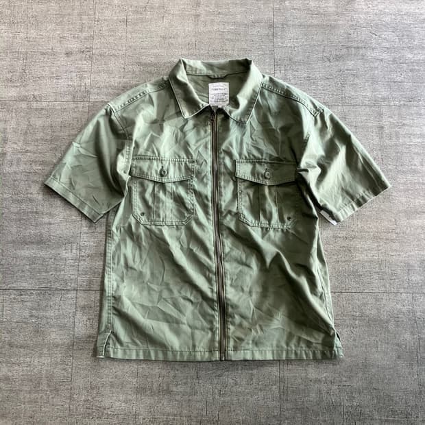 일본빈티지 Trenza 올드스쿨아메카지 사파리 반팔집업자켓