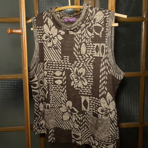 vintage winter flower vest