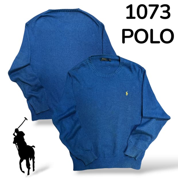 폴로 옐로우 포니 네이비 신형 니트 L