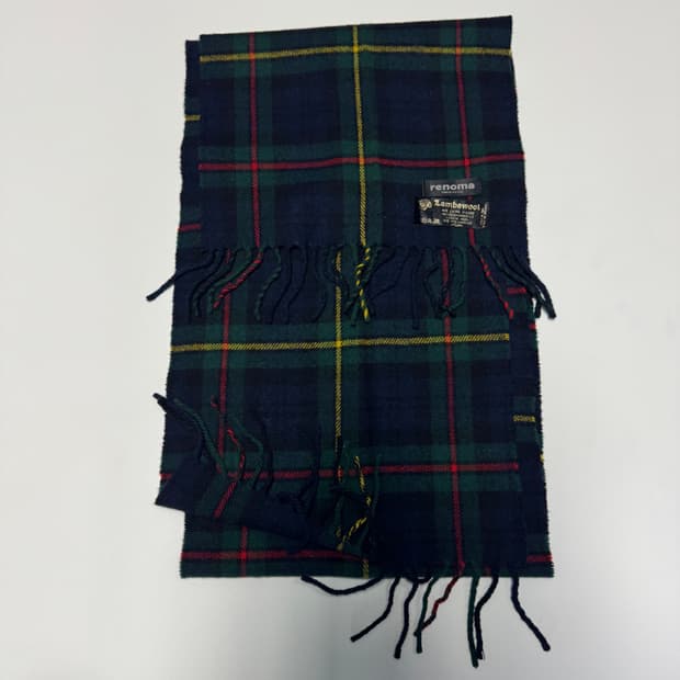 레노마 renoma 램스울 체크 머플러