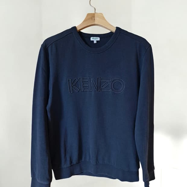 KENZO 겐조 로고 맨투맨 블랙 L