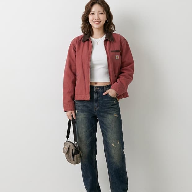 칼하트(Carhartt) 우먼스 셰르파 디트로이트 자켓 빈티지 로즈