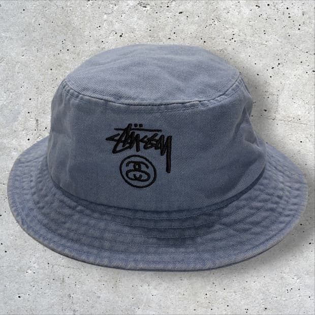 [L-XL] 스투시 Stussy 워싱 블루 버킷햇 모자