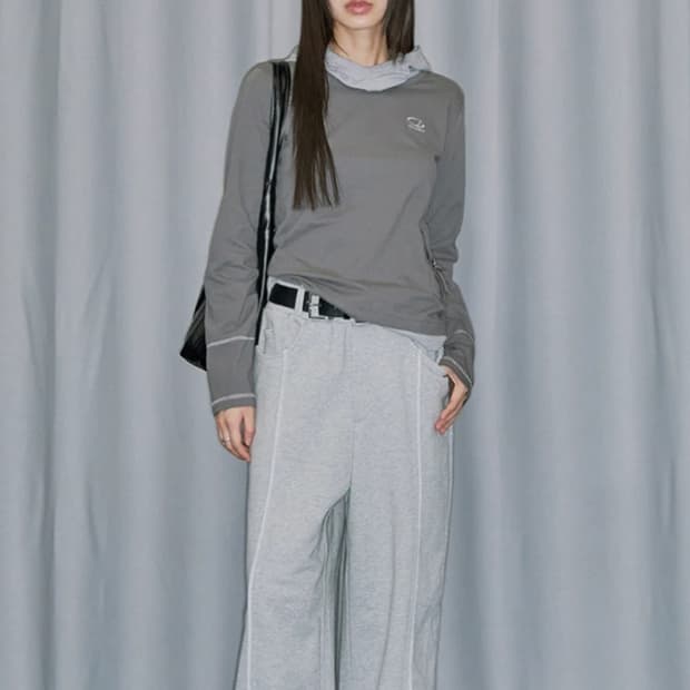 오드스튜디오 후드 롱 슬리브 (그레이) 새상품