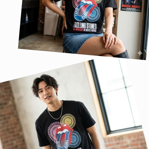 [L] 롤링 스톤즈 60주년 '도쿄 불꽃놀이' 2022 한정판 티셔츠