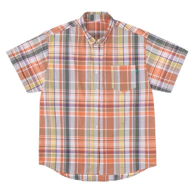 노컨텐츠 빅 체크 하프 셔츠