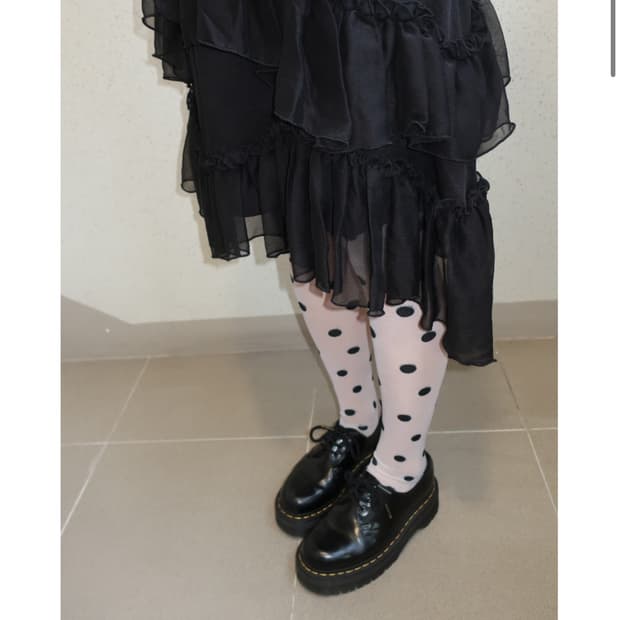 Tenshe 텐시즈 프릴 스커트 블랙