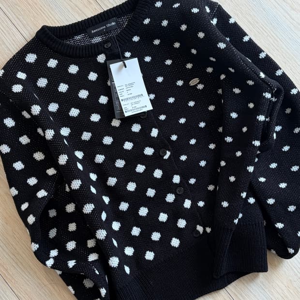 어썸 스튜디오 니트 도트 가디건 무신사 구매 프리