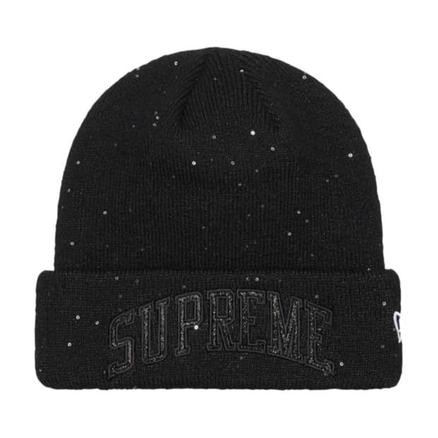 슈프림 뉴에라 메탈릭 아크 비니 블랙