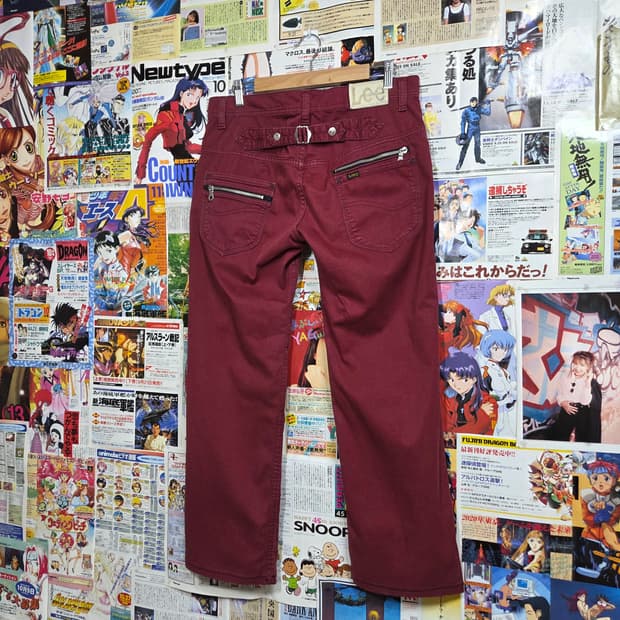 JPN 리 카우보이 신치백 펑크 로우라이즈 코튼 팬츠