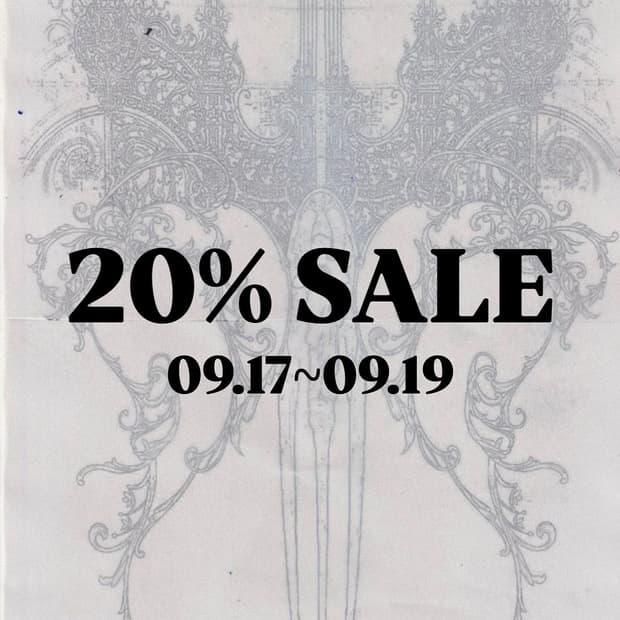9.17~9.19 20%sale