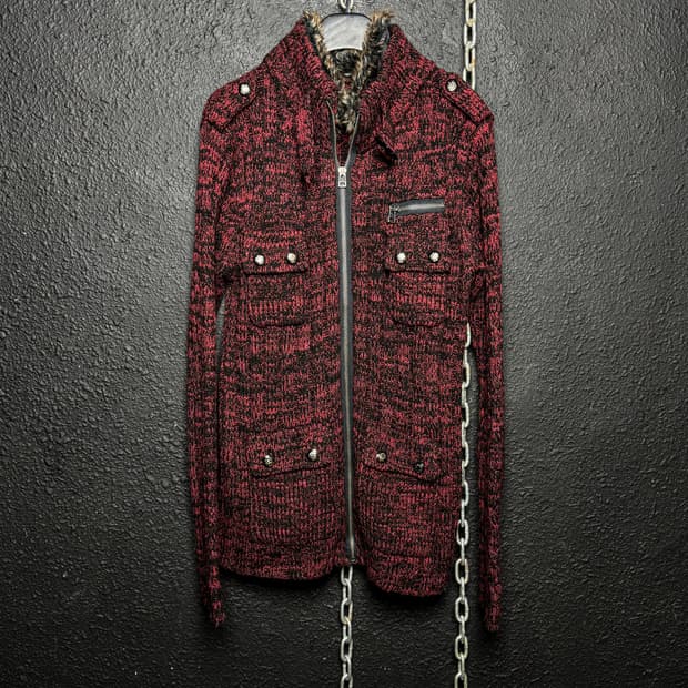 Double Focus – Fur Collar Knit Zip_up