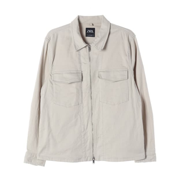 ZARA 코튼 트윌 포켓 워크 재킷 L