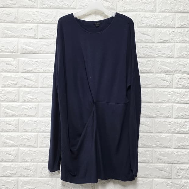 코스 COS 네이비 랩 디자인 롱 슬리브 M