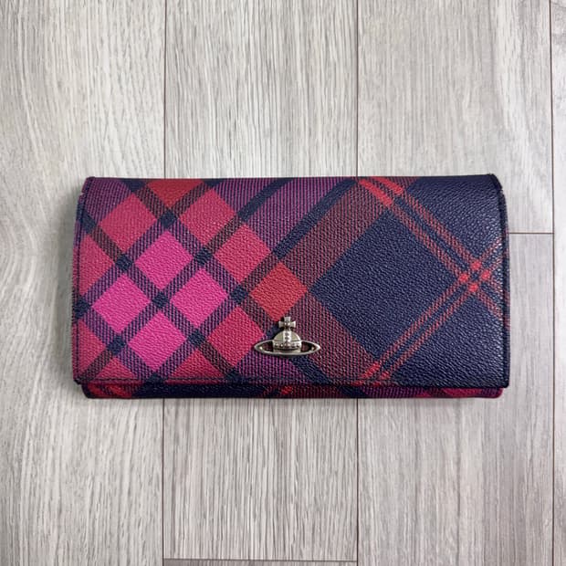 비비안웨스트우드 타탄체크 장지갑