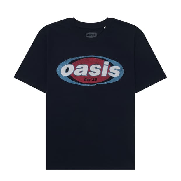 oasis 오아시스 엘립티컬 로고 티셔츠 네이비
