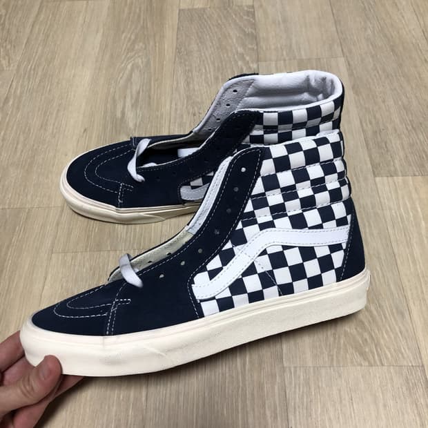 (265) 새상품 반스 VANS 스케이트 하이 드레스 블루 체커보드