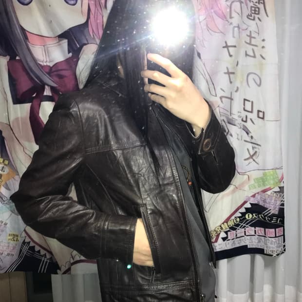 코르티스깔 딥브라운 레더 자켓