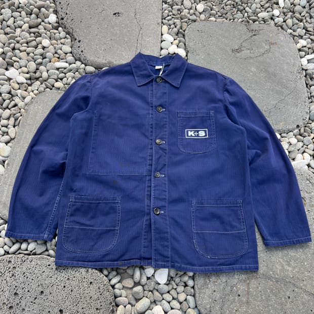 OLD VINTAGE HBT FRENCH 헤링본트윌코튼 프렌치워크자켓