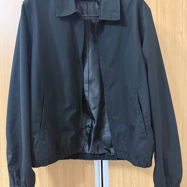 무탠다드 코튼 미니멀 블루종 재킷 블랙 XL