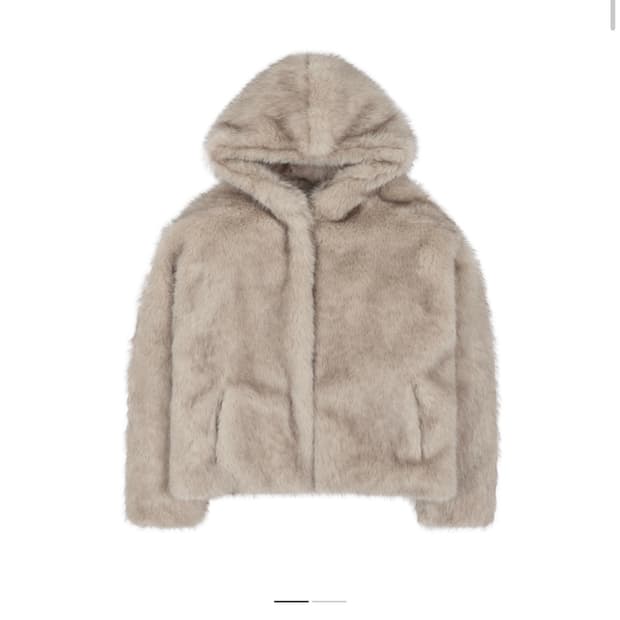 블랙업 콜터 헤비 퍼 후드점퍼 -베이지