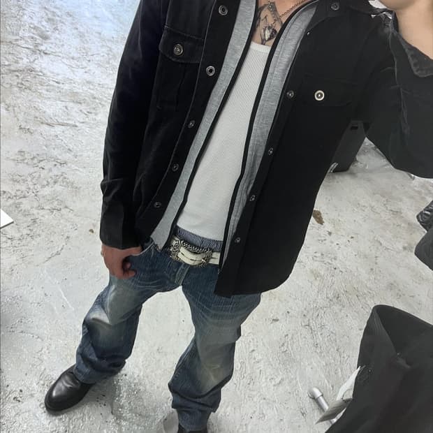 Oval Dice layered hood jacket