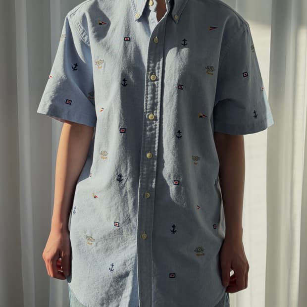 [M]폴로 랄프로렌 자수 옥스포드 반팔 셔츠