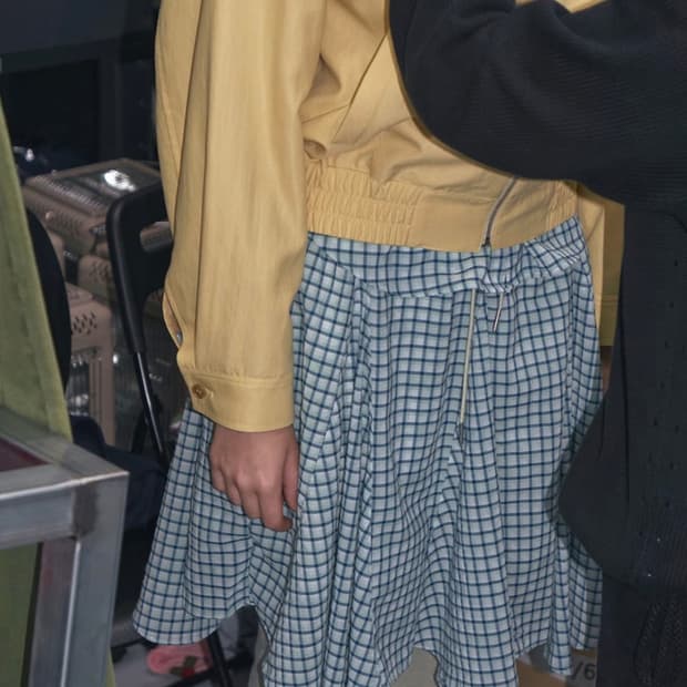 엔조블루스 체크스커트 그린