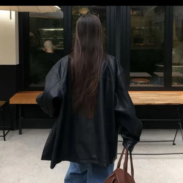 베이델리 레더 미들 자켓