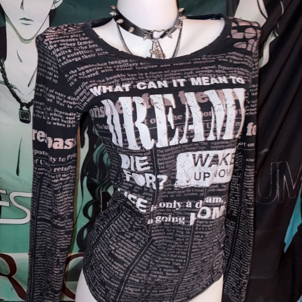 Gothic long-sleeve graphic top