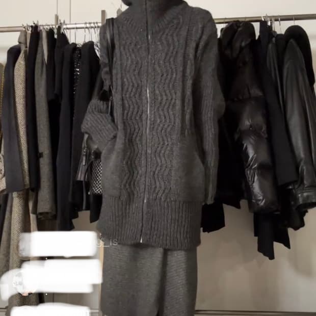 Ayadz 아야즈 빈티지 이태리 울 하이넥 가디건 