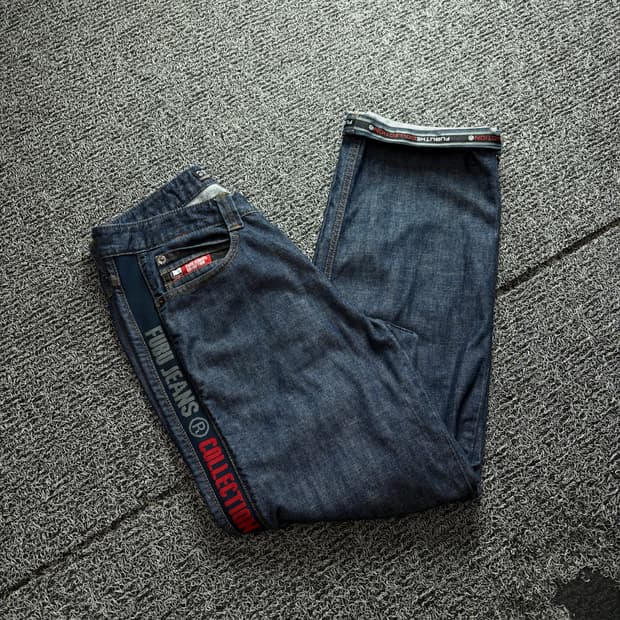 00s 후부 올드스쿨 사이드라인 디테일 데님 팬츠 3300