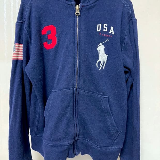 정품 폴로랄프로렌 빅포니 성조기 후드집업