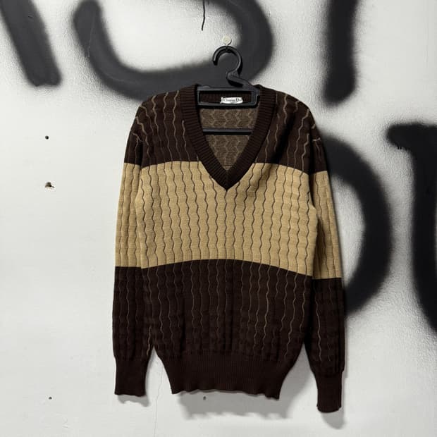Christian Dior 크리스챤 디올 무슈 90s 배색 울 니트