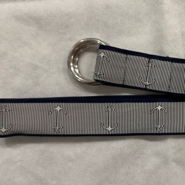 톰브라운 앵커 패턴 벨트 네이비
