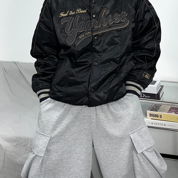 MLB 00s 뉴욕 양키스 빅로고 바시티 자켓 100