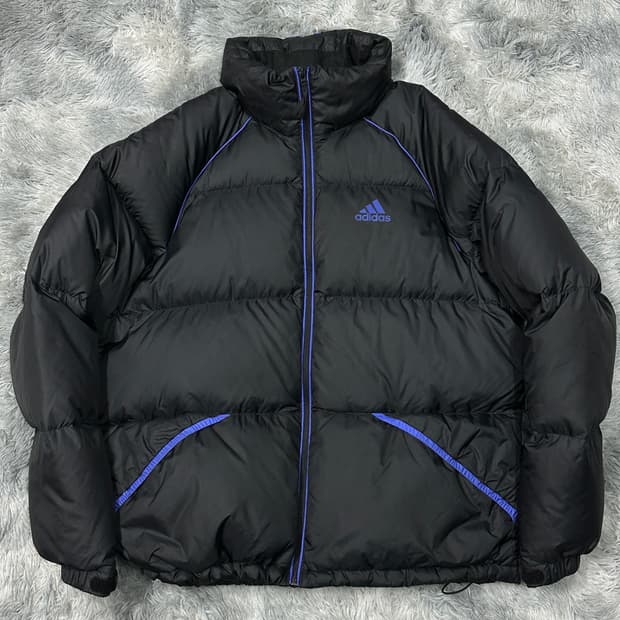 아디다스 오리털 숏패딩 블랙 L