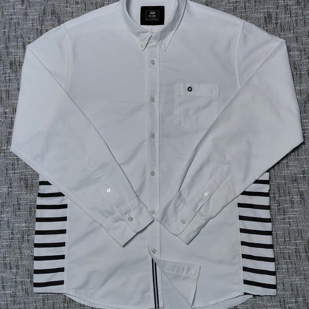 [XL] 빔즈 하트(BEAMS HEART) 사이드 스트라이프 배색 셔츠