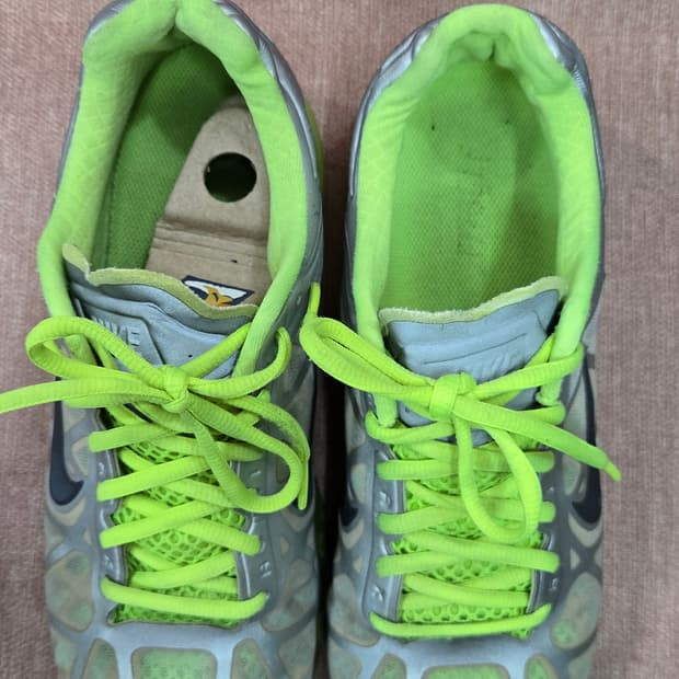 나이키275mm-  에어 맥스 멘스 45 메탈릭 실버 네온 볼트 그린